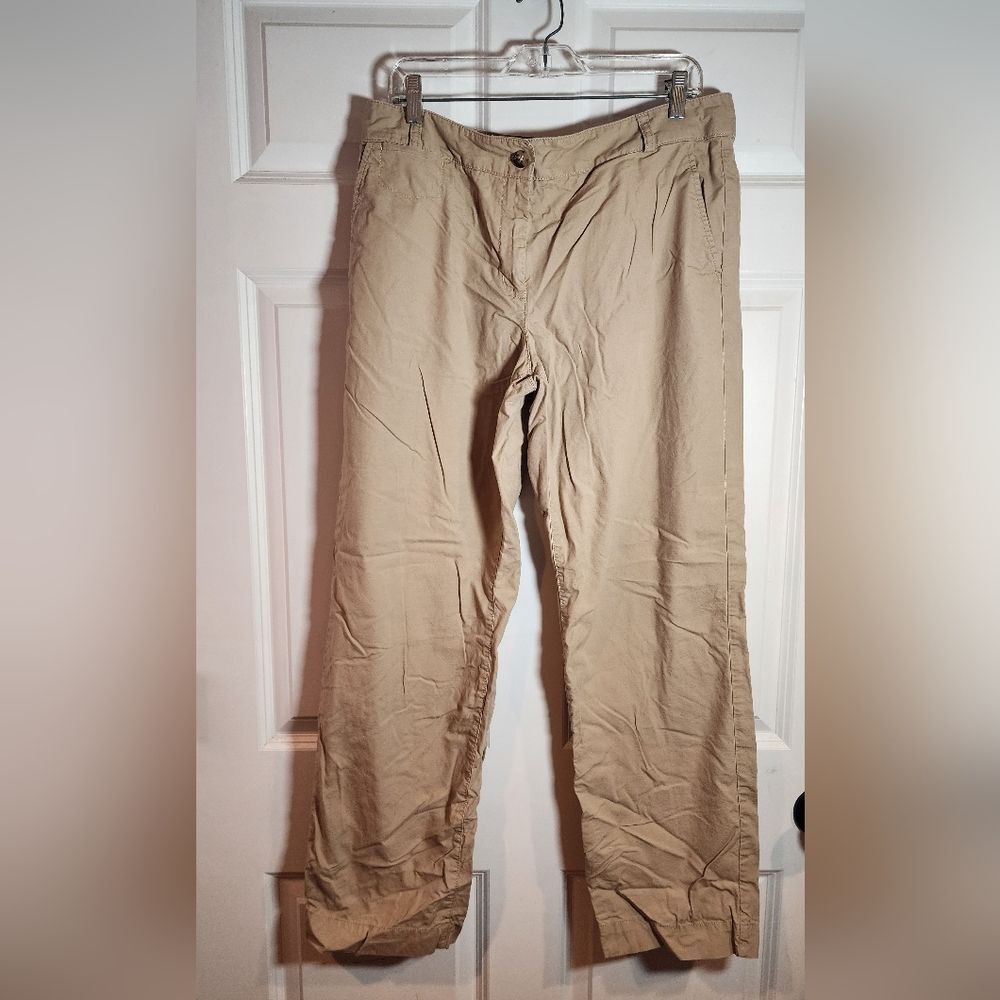 Talbots Boyfriend Tan Women's Straight Pants Size 12